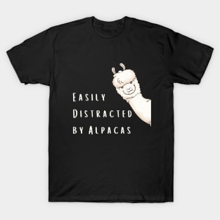 Lispe Alpaca Easily Distracted by Alpacas Funny T-Shirt